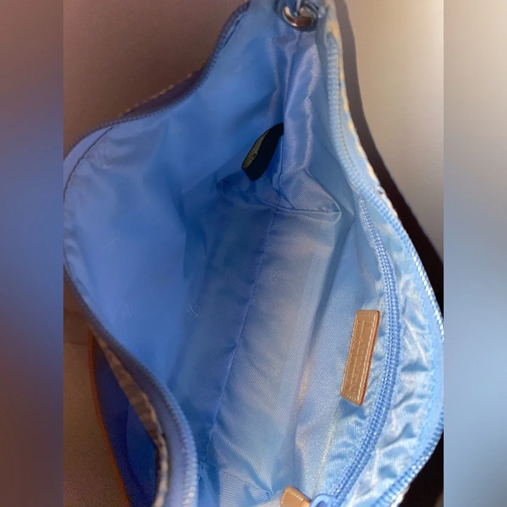 Small Lauren Ralph Lauren Hobo Plaid Blue Handbag - Picture 5 of 14